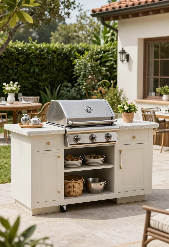 13 Awesome Weber Kettle Grill Cart Ideas DIY Builds 5. Built In Grill Cart Design 0