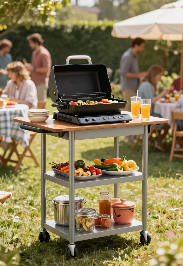 13 Awesome Weber Kettle Grill Cart Ideas DIY Builds 7. Multi Function Cart 0