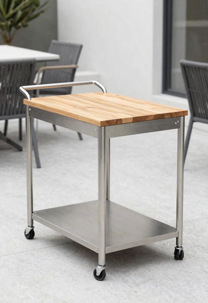 13 Awesome Weber Kettle Grill Cart Ideas DIY Builds 8. Minimalist Design 0