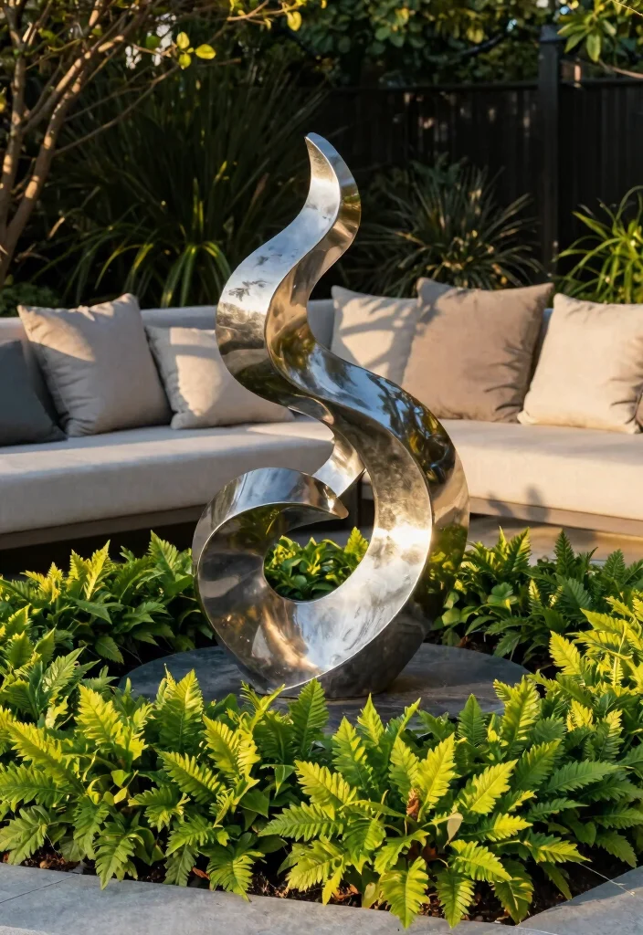 13 Beautiful Outdoor Garden Sculpture Inspiration Photos 3. Abstract Metal Art 0
