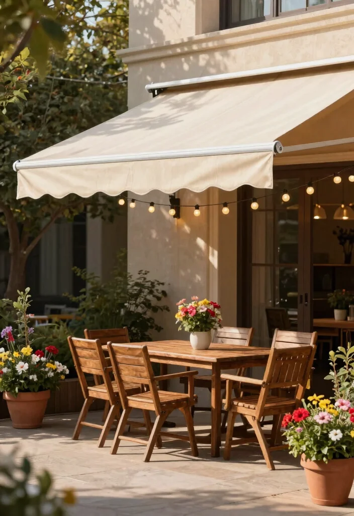 13 Best Deck Shade Ideas: Retractable Awning Designs 1 13 Best Deck Shade Ideas Retractable Awning Designs 1. Classic Canvas Awning 0