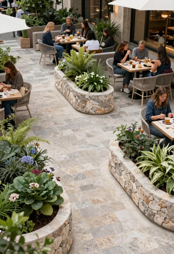 13 Best Landscape Edger Ideas Transforming Outdoor Cafes with Stone and Metal 8. Integration of Edging with Seating Areas 0