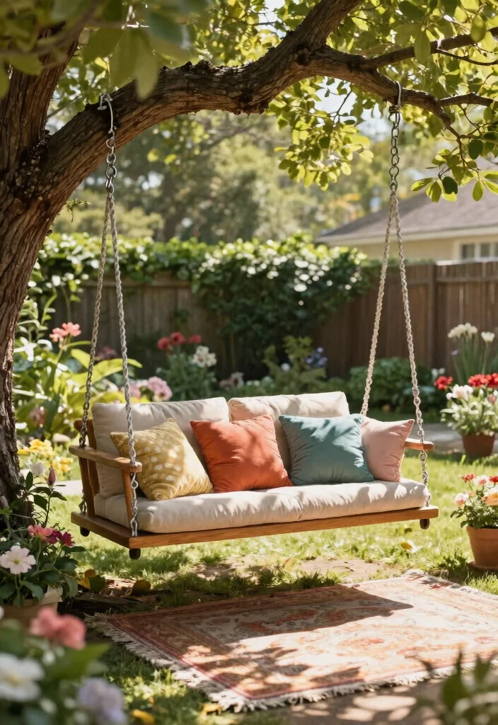 13 Best Patio Bench Ideas for Your Backyard Seating Layouts 6 13 Best Patio Bench Ideas for Your Backyard Seating Layouts 6. Swing Bench 0
