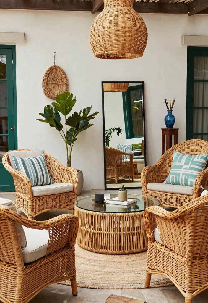 13 Classic Wicker Patio Furniture Ideas for Porches 11. Eclectic Mix 0