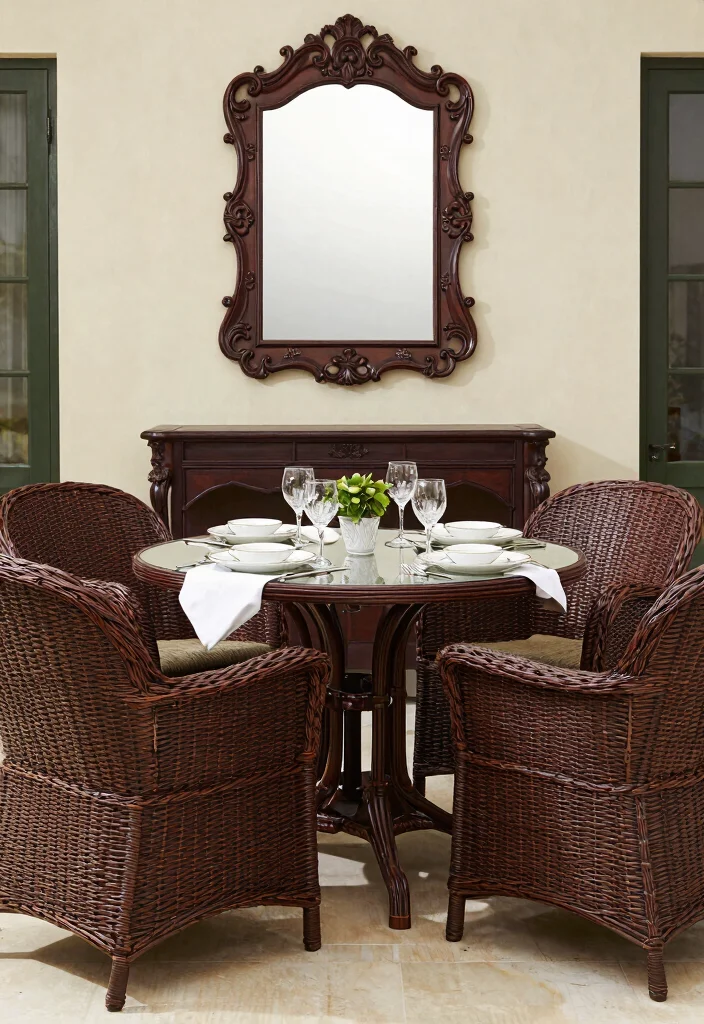 13 Classic Wicker Patio Furniture Ideas for Porches 12. Formal Elegance 0