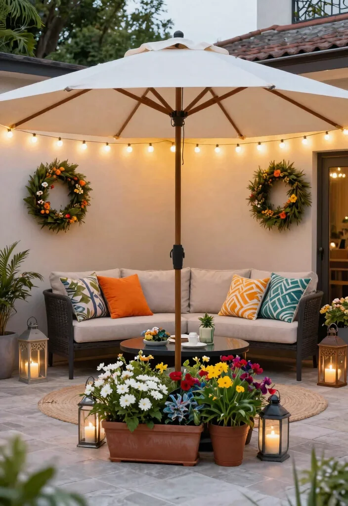 13 Clever Umbrella Base Planter Ideas Hide the Stand 10. Seasonal Displays 0