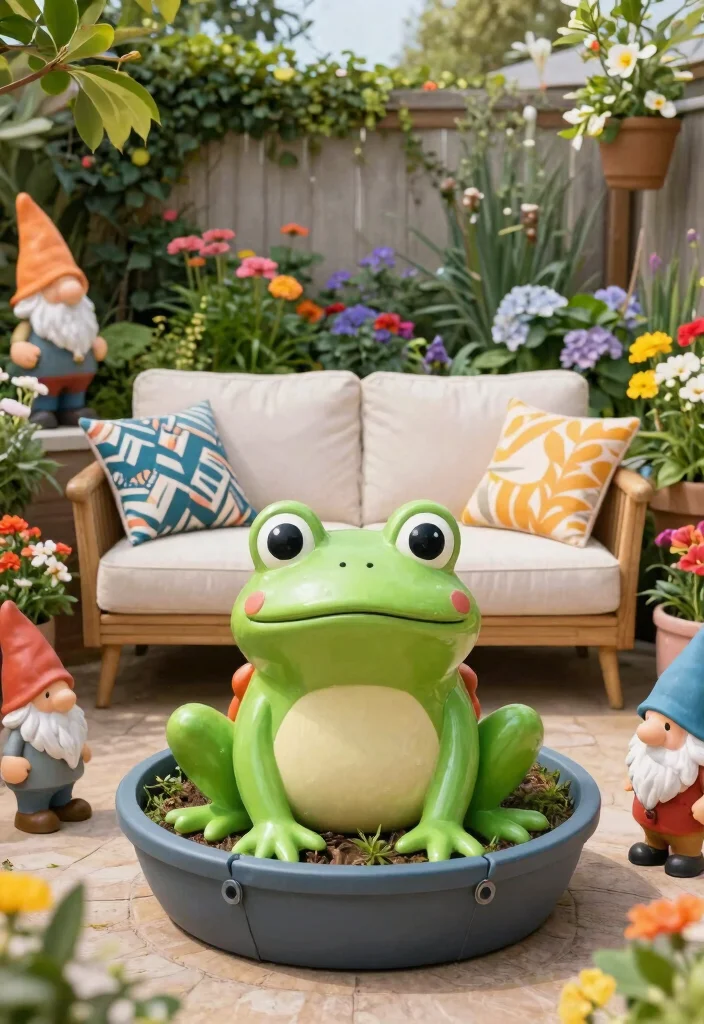 13 Clever Umbrella Base Planter Ideas Hide the Stand 11. Playful Whimsical Garden 0