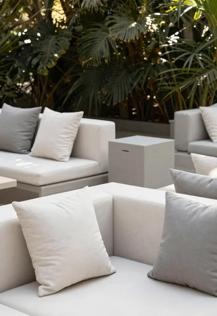 13 Cozy Outdoor Cushion Inspiration for Lounge Areas 11. Minimalist Styles with Neutral Tones 0