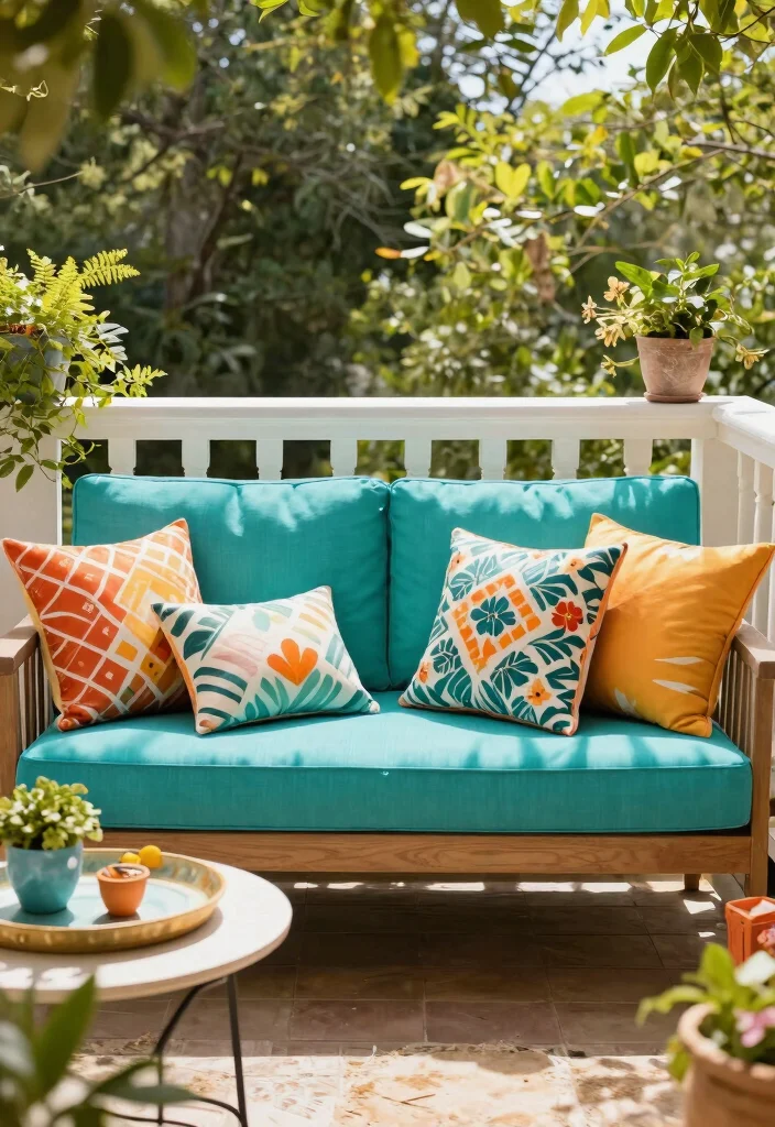 13 Cute Patio Loveseat Ideas for Small Balconies 5 13 Cute Patio Loveseat Ideas for Small Balconies 5. Colorful Outdoor Loveseat 0