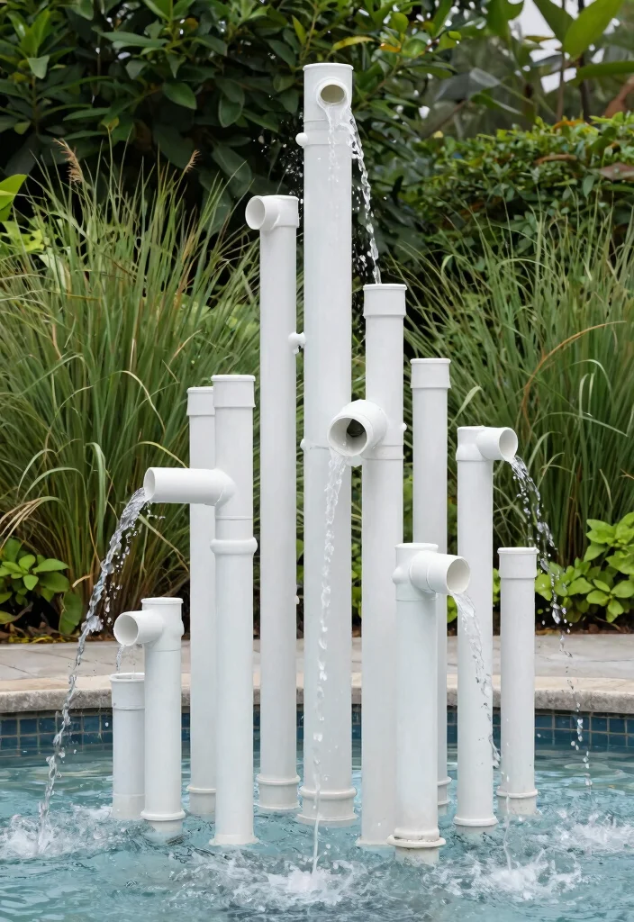 13 Easy DIY Water Feature Solar Fountain Ideas 4. Simple PVC Pipe Fountain 0