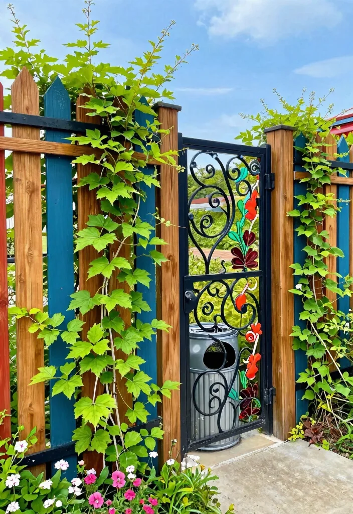 13 Genius Trash Can Hiding Ideas for Your Outdoor Setup 1. Artistic Fence Enclosure 0