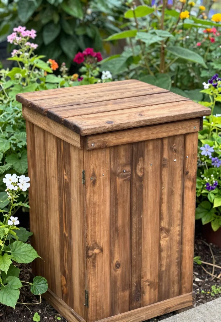 13 Genius Trash Can Hiding Ideas for Your Outdoor Setup 10. Rustic Wooden Box 0