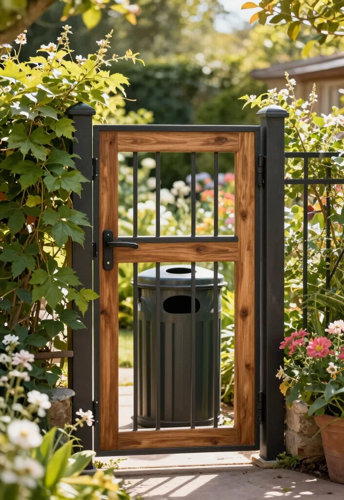 13 Genius Trash Can Hiding Ideas for Your Outdoor Setup 11. Garden Gate Concealment 0