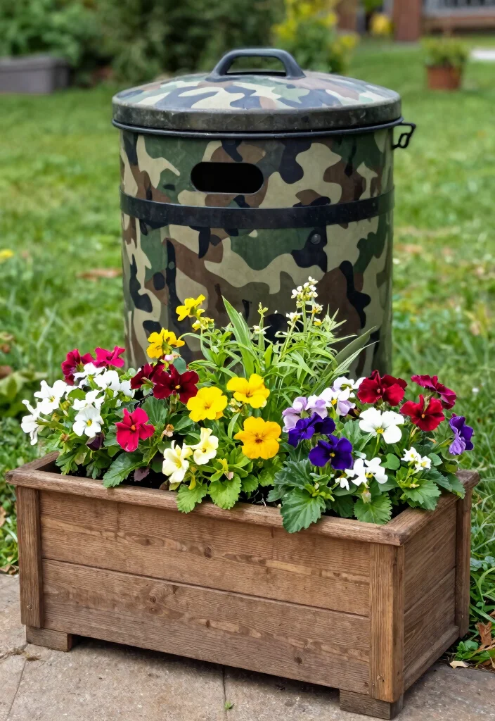 13 Genius Trash Can Hiding Ideas for Your Outdoor Setup 3. Planter Box Concealment 0