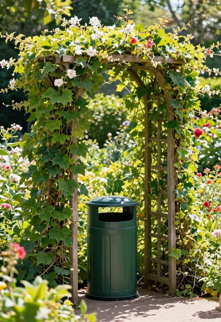 13 Genius Trash Can Hiding Ideas for Your Outdoor Setup 4. Decorative Trellis Screen 0