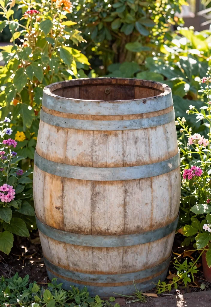 13 Genius Trash Can Hiding Ideas for Your Outdoor Setup 5. Repurposed Barrel Storage 0