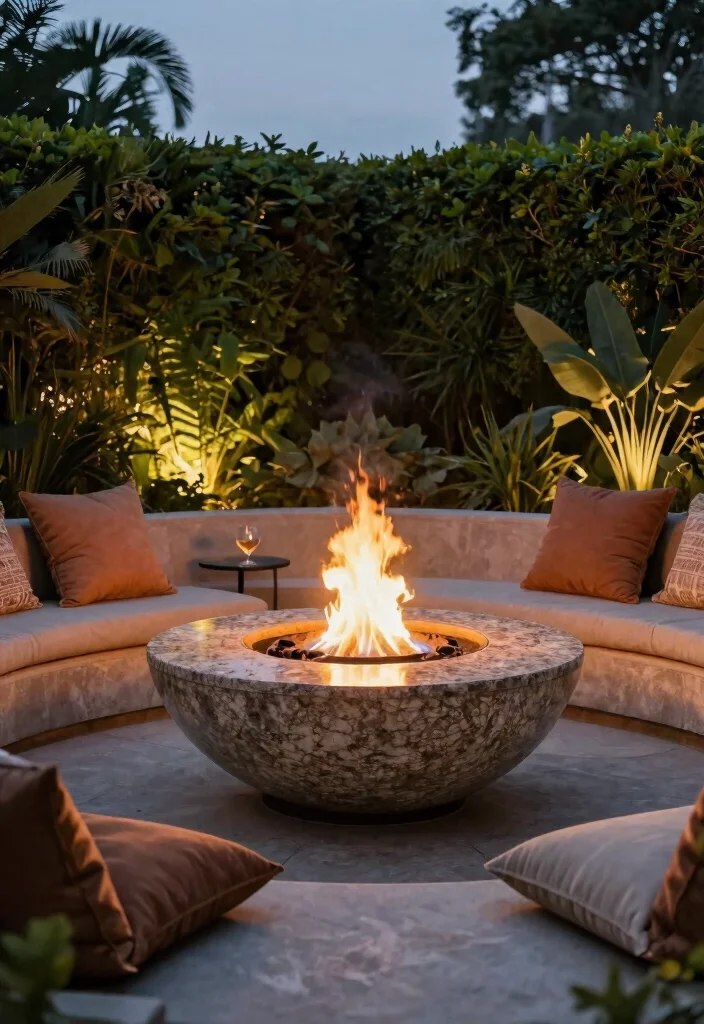 13 Luxury Fire and Water Bowl Ideas for a Resort Vibe 1. Elegant Fire Bowl Centerpiece 0