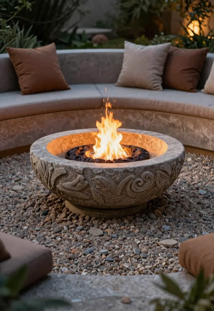 13 Luxury Fire and Water Bowl Ideas for a Resort Vibe 4. Artistic Stone Fire Bowl 0