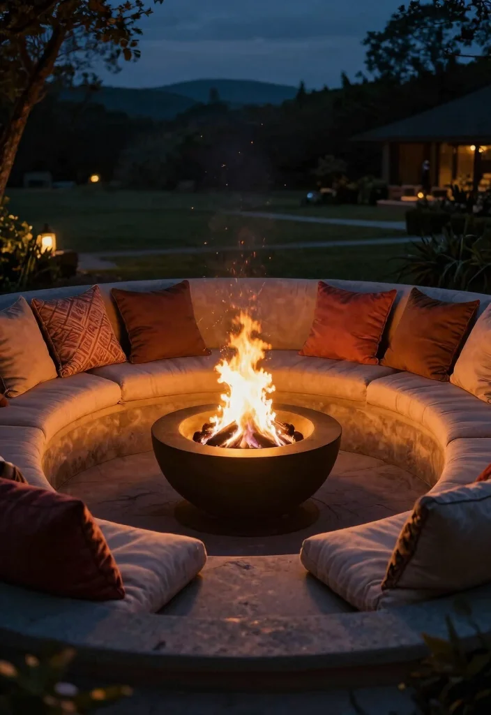 13 Luxury Fire and Water Bowl Ideas for a Resort Vibe 8. Fire Bowl with Seating Nook 0