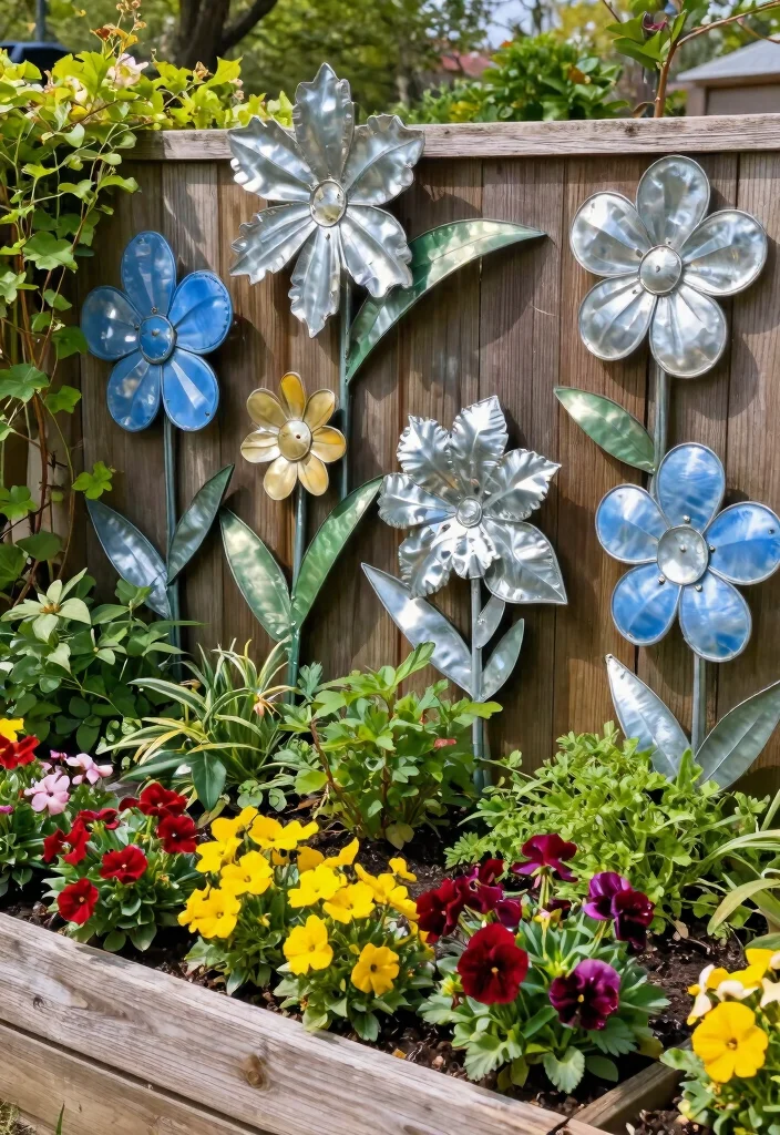 13 Modern Outdoor Wall Art Ideas Metal Designs 1. Galvanized Metal Flower Wall Art 0