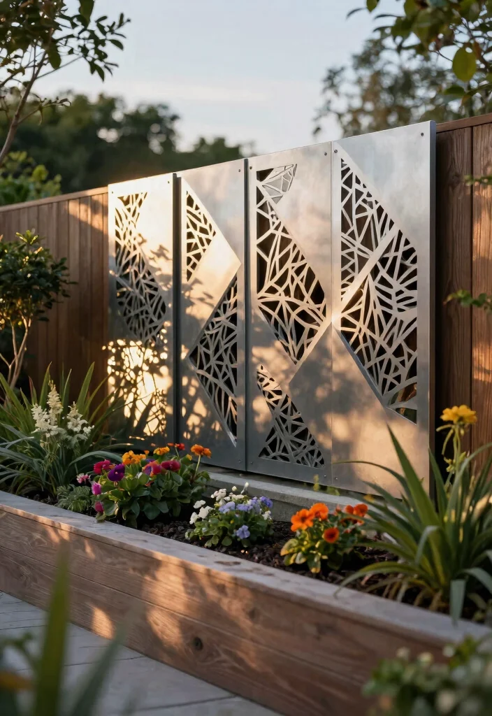 13 Modern Outdoor Wall Art Ideas Metal Designs 5. Geometric Metal Wall Panels 0