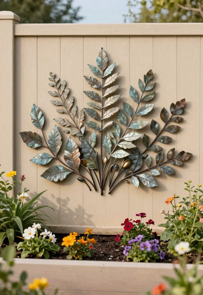 13 Modern Outdoor Wall Art Ideas Metal Designs 6. Botanical Leaf Wall Art 0