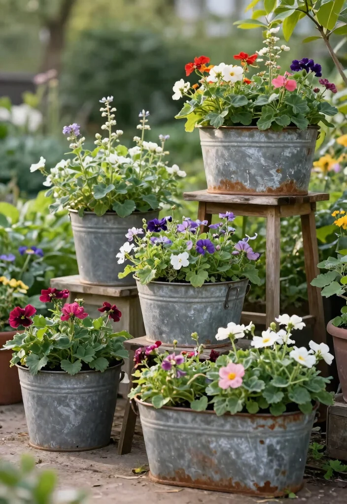 13 Modern Outdoor Wall Art Ideas Metal Designs 9. Rustic Metal Planters 0