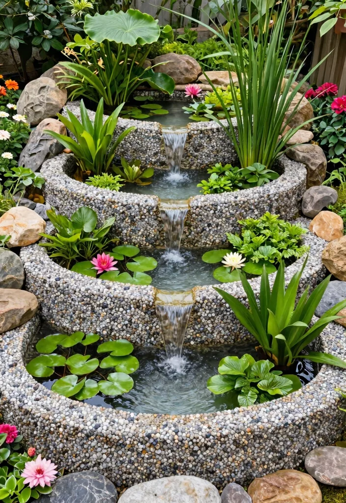 13 Natural Pond Bog Filter Ideas Eco Friendly 2. Tiered Bog Filter Design 0