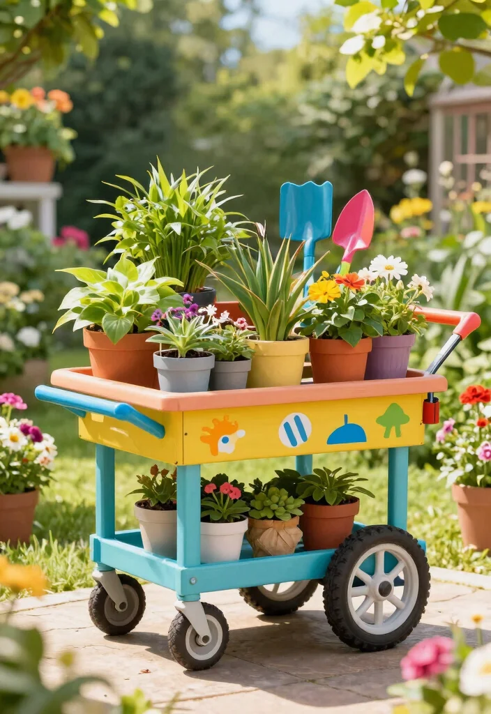13 Practical Outdoor Shelving Ideas for Plant Displays 13 13 Practical Outdoor Shelving Ideas for Plant Displays 13. Garden Cart Storage Solutions 0