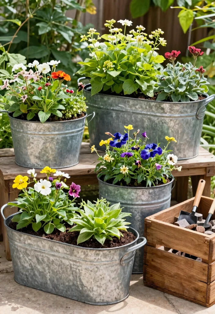 13 Rustic Raised Bed Garden Ideas Using Galvanized Metal 1. Vintage Galvanized Tubs for Raised Beds 0