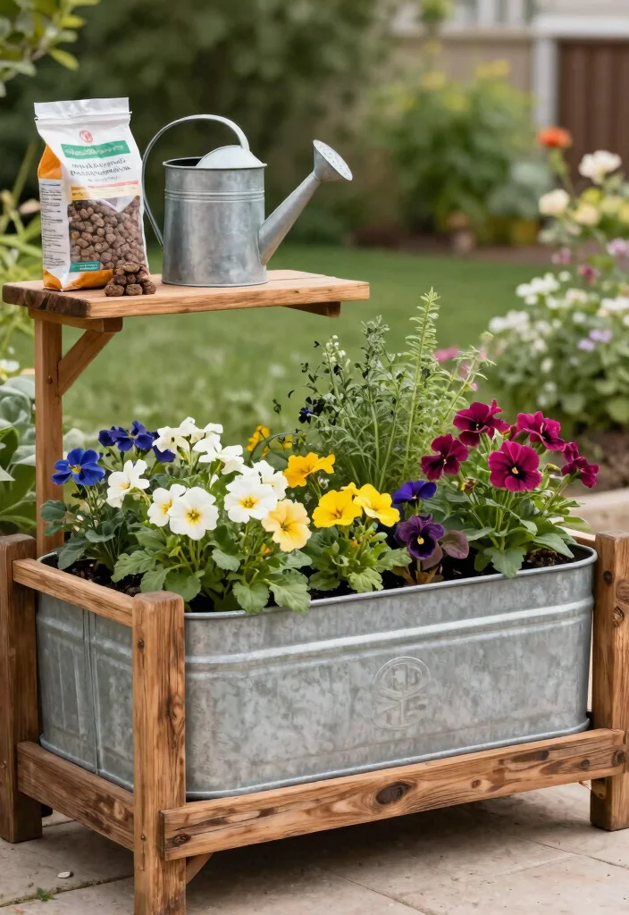13 Rustic Raised Bed Garden Ideas Using Galvanized Metal 2. Galvanized Planters with Wooden Accents 0