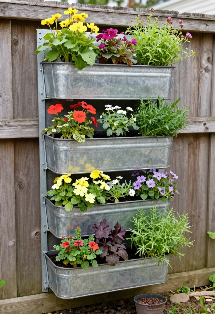 13 Rustic Raised Bed Garden Ideas Using Galvanized Metal 3. Stacked Galvanized Planters for Vertical Gardening 0