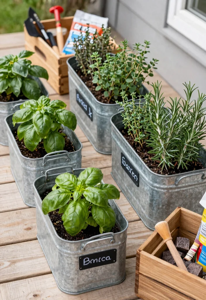 13 Rustic Raised Bed Garden Ideas Using Galvanized Metal 4. Rustic Galvanized Metal Boxes for Herb Gardens 0