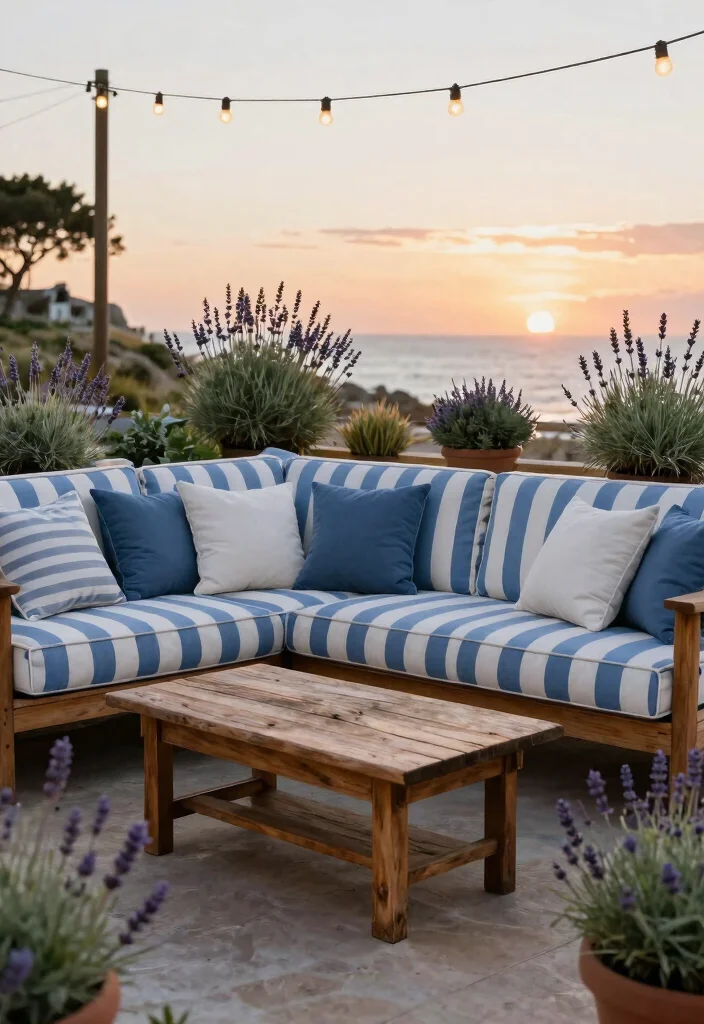 13 Stunning Patio Couch Inspiration Photos Designer Look 1. Coastal Chic Blue and White Bliss 0