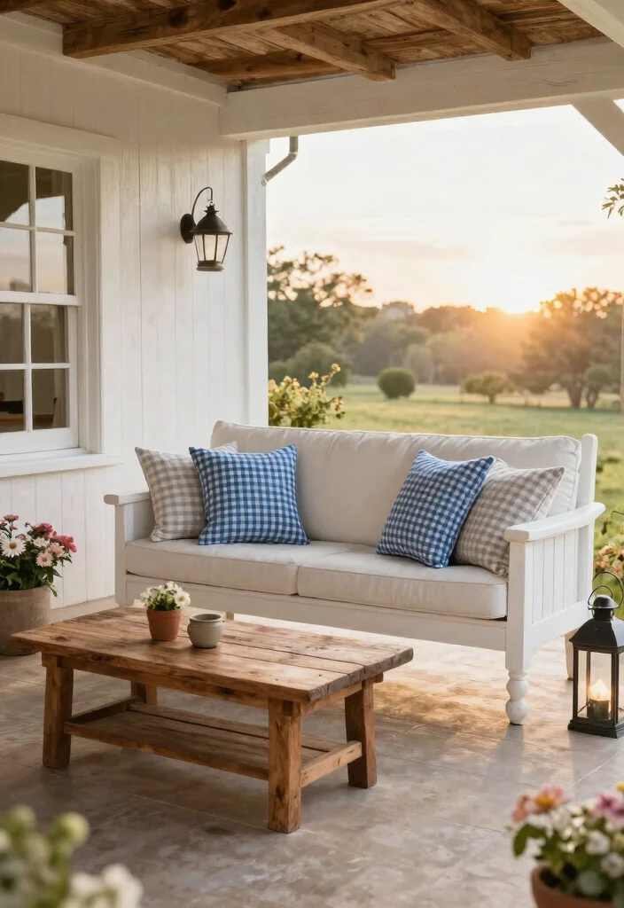 13 Stunning Patio Couch Inspiration Photos Designer Look 6. Farmhouse Charm Cozy and Inviting 0