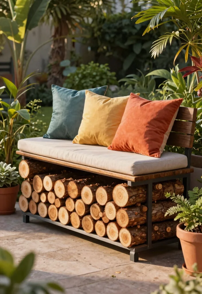 13 Sturdy Log Shelf Ideas for Winter Firewood Storage 10. Multi Functional Log Rack 0