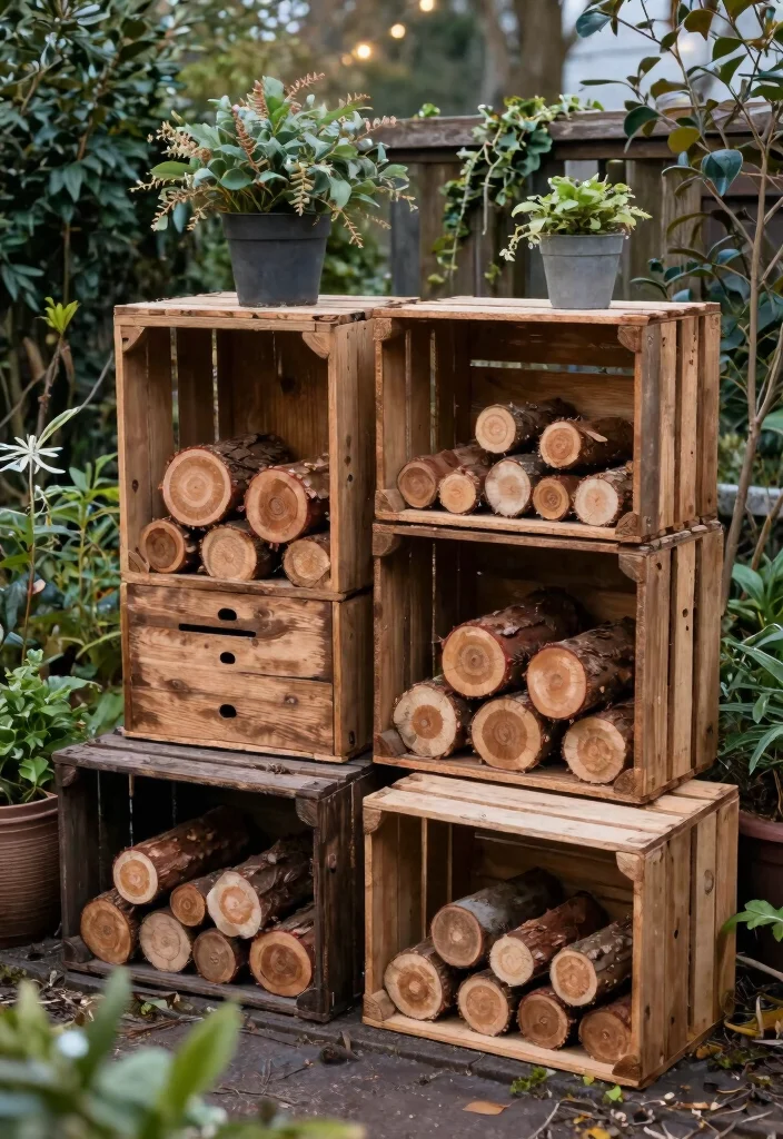 13 Sturdy Log Shelf Ideas for Winter Firewood Storage 13. Upcycled Firewood Storage Solutions 0