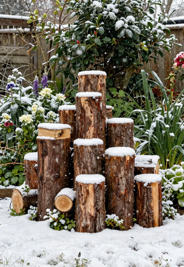 13 Sturdy Log Shelf Ideas for Winter Firewood Storage 7. Decorative Log Pile 0