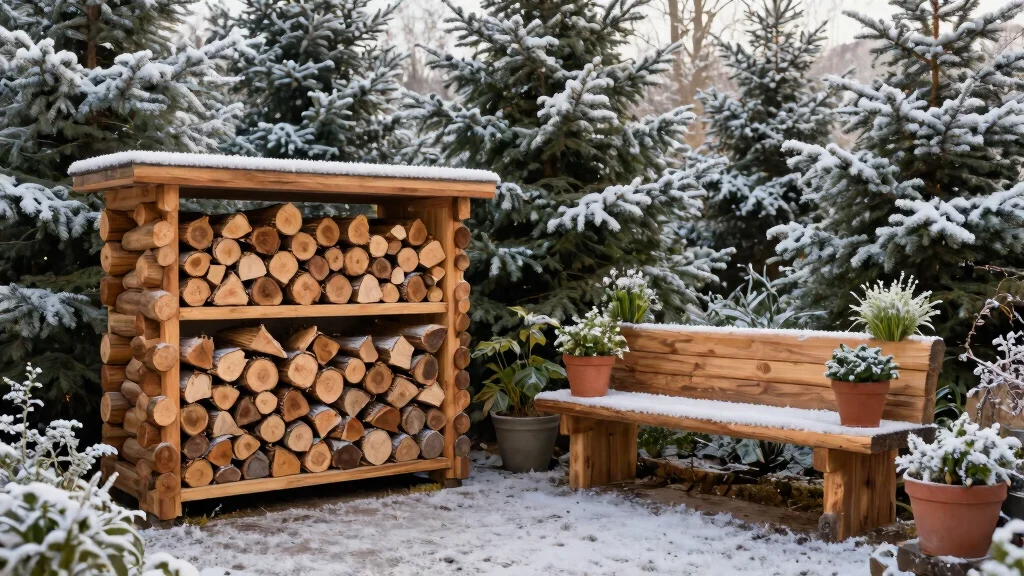 13 Sturdy Log Shelf Ideas for Winter Firewood Storage
