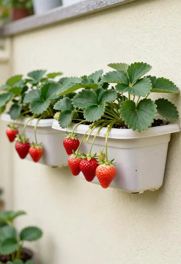 13 Sweet Strawberry Planter Ideas for Vertical Gardens 11. Wall Mounted Strawberry Planters 0