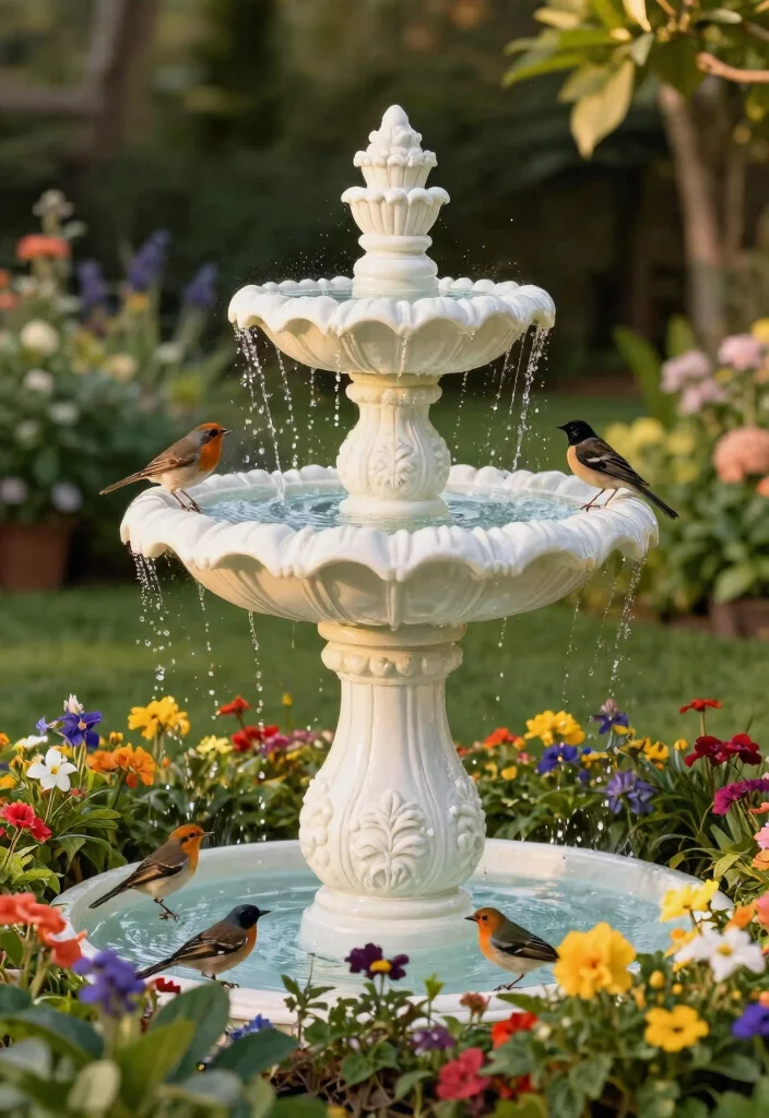 15 Beautiful Bird Bath Fountain Ideas to Attract Birds 12. Raised Bird Bath Fountain 0