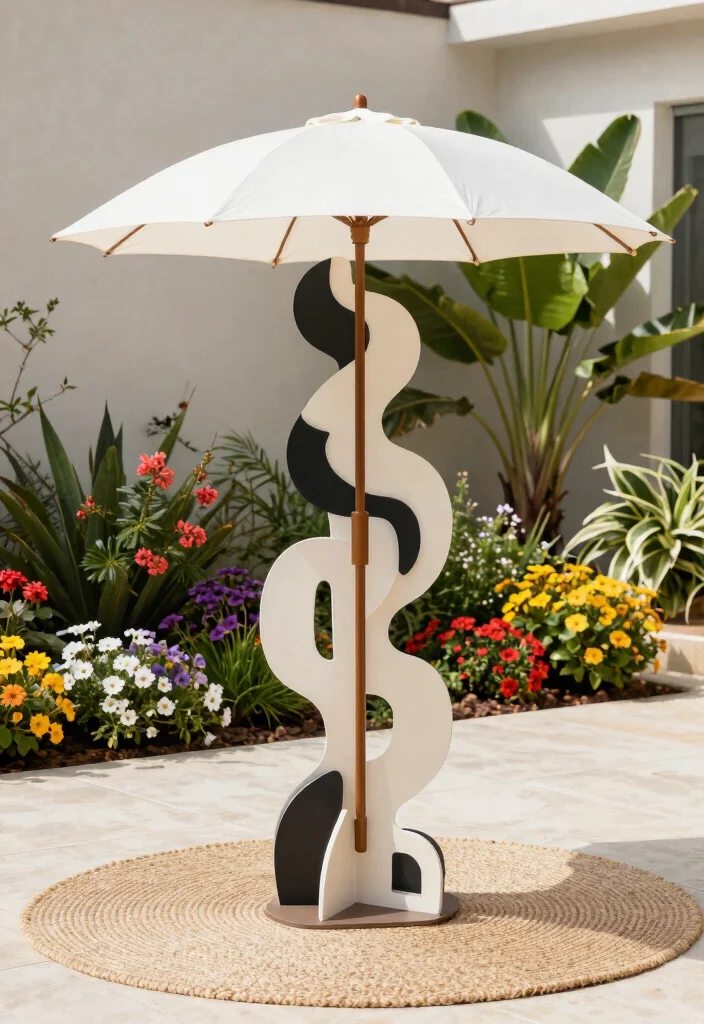 15 Beautiful Umbrella Stand Ideas for the Patio 10 15 Beautiful Umbrella Stand Ideas for the Patio 10. Artistic Sculptural Umbrella Stand 0