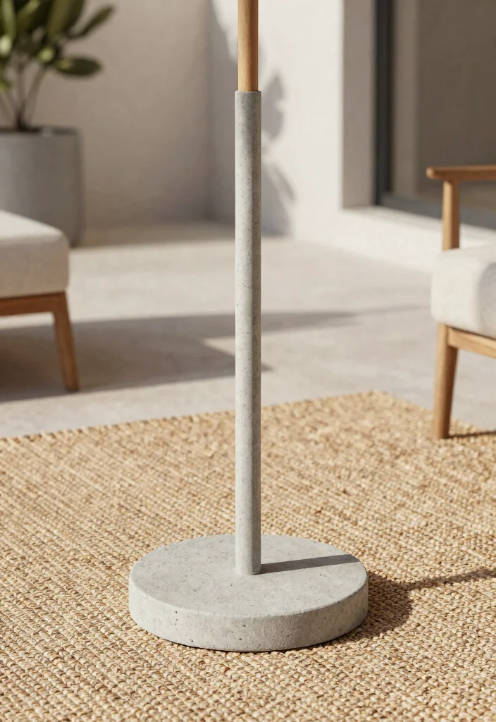 15 Beautiful Umbrella Stand Ideas for the Patio 8 15 Beautiful Umbrella Stand Ideas for the Patio 8. Minimalist Concrete Umbrella Stand 0