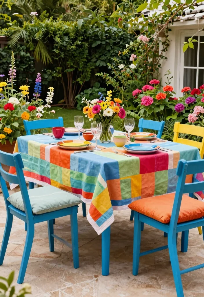 15 Best Patio Dining Table Ideas for Family BBQs 3 15 Best Patio Dining Table Ideas for Family BBQs 3. Vibrant Color Splash 0