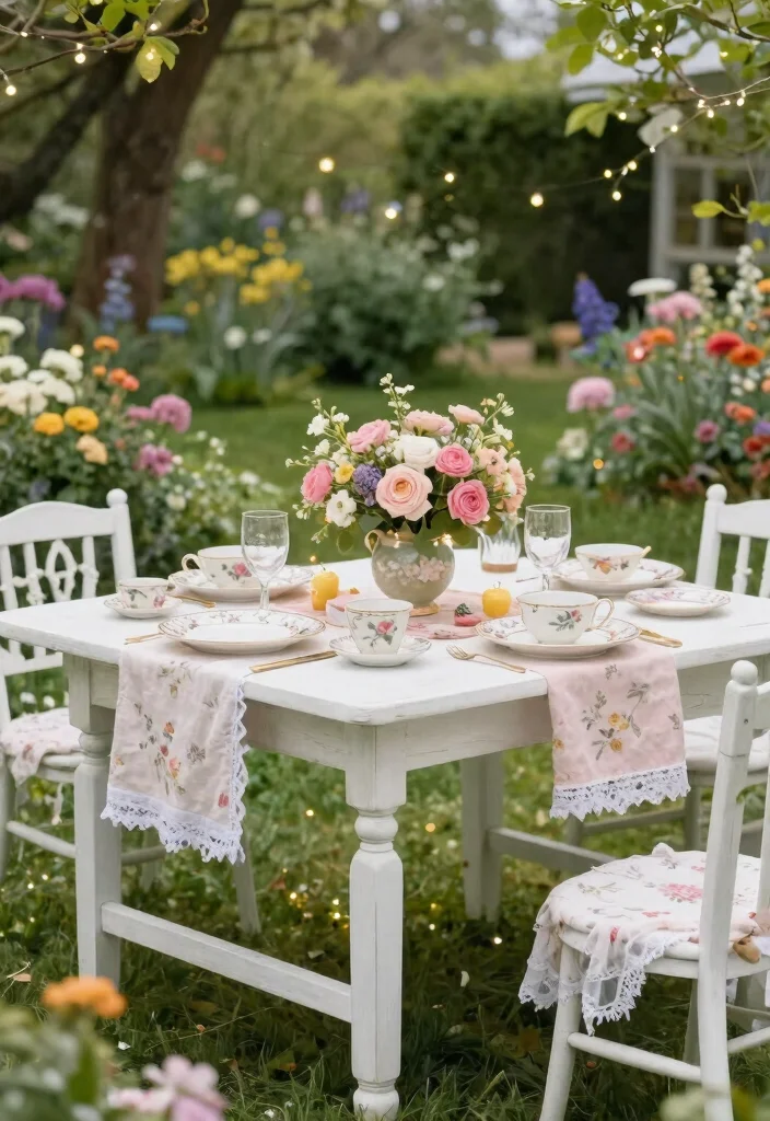15 Best Patio Dining Table Ideas for Family BBQs 8 15 Best Patio Dining Table Ideas for Family BBQs 8. Whimsical Garden Tea Party 0