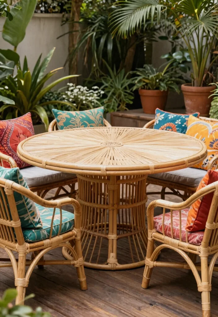 15 Chic Rattan Patio Furniture Ideas Boho Style 1. Boho Chic Dining Set 0