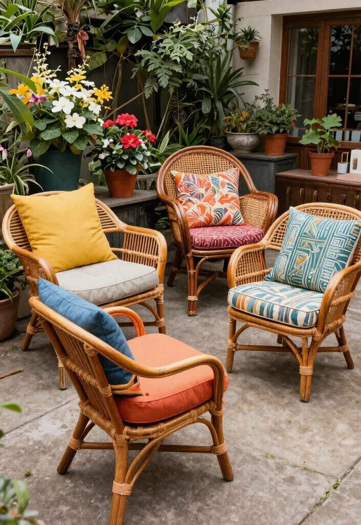 15 Chic Rattan Patio Furniture Ideas Boho Style 14. Vintage Rattan Chairs 0