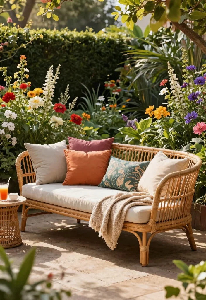 15 Chic Rattan Patio Furniture Ideas Boho Style 4. Rattan Daybed 0