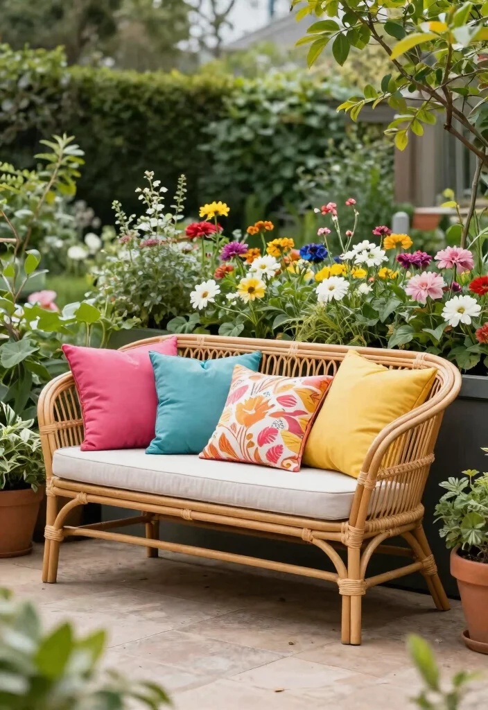 15 Chic Rattan Patio Furniture Ideas Boho Style 7. Outdoor Rattan Bench 0