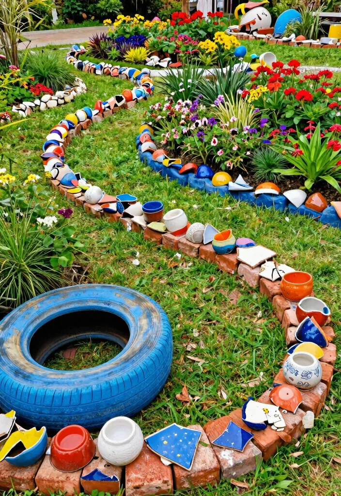 15 Clever Garden Edger Ideas for a Neat Yard 5 15 Clever Garden Edger Ideas for a Neat Yard 5. Recycled Materials 0